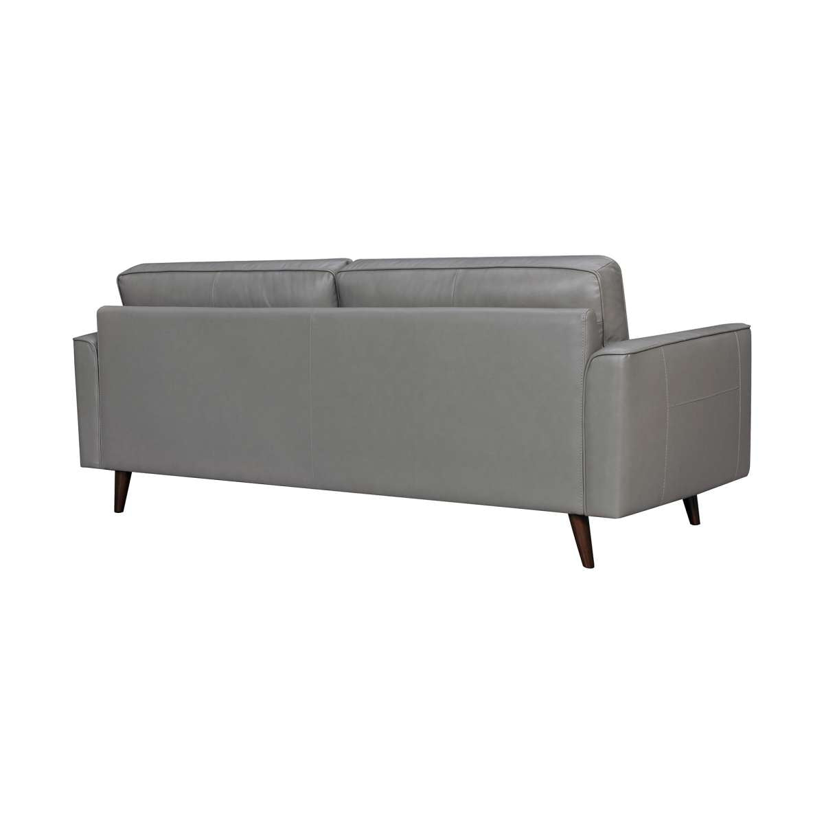 Daeson 86" Mid-Century Modern Gray Genuine Leather Square Arm Sofa By Armen Living | Sofas |  Modishstore  - 7
