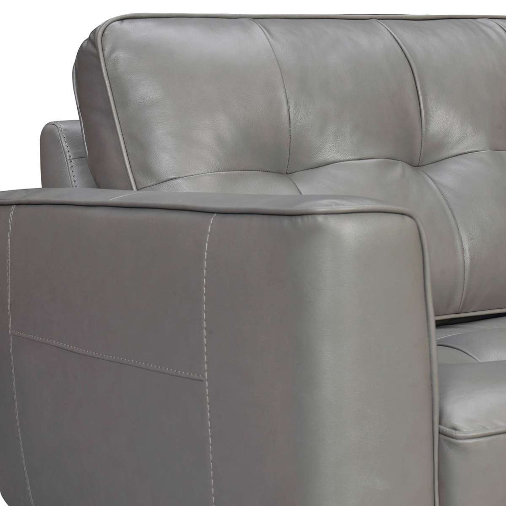 Daeson 86" Mid-Century Modern Gray Genuine Leather Square Arm Sofa By Armen Living | Sofas |  Modishstore  - 8
