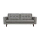 Daeson 86" Mid-Century Modern Gray Genuine Leather Square Arm Sofa By Armen Living | Sofas |  Modishstore  - 5