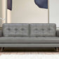 Daeson 86" Mid-Century Modern Gray Genuine Leather Square Arm Sofa By Armen Living | Sofas |  Modishstore 