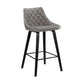 Dani 26" Gray Velvet Barstool in Black Brushed Wood Finish By Armen Living | Bar Stools | Modishstore
