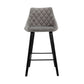 Dani 26" Gray Velvet Barstool in Black Brushed Wood Finish By Armen Living | Bar Stools | Modishstore - 2