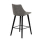 Dani 26" Gray Velvet Barstool in Black Brushed Wood Finish By Armen Living | Bar Stools | Modishstore - 3