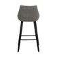 Dani 26" Gray Velvet Barstool in Black Brushed Wood Finish By Armen Living | Bar Stools | Modishstore - 4