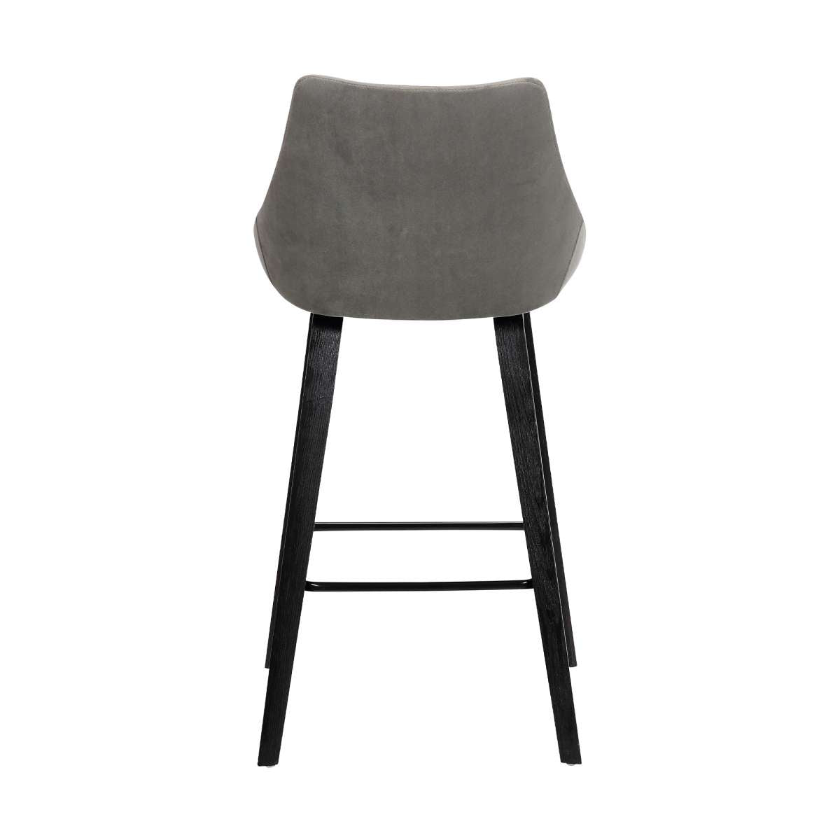 Dani 26" Gray Velvet Barstool in Black Brushed Wood Finish By Armen Living | Bar Stools | Modishstore - 4