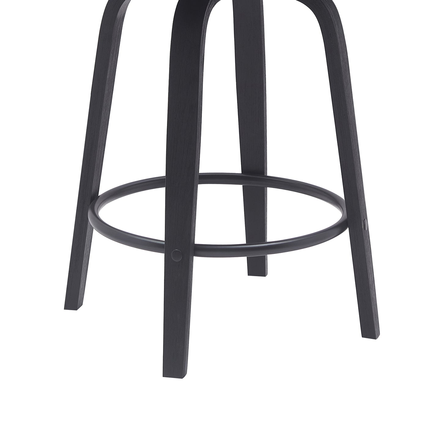 Diana 26" Swivel Black Wood Counter Stool in Gray Faux Leather By Armen Living | Bar Stools | Modishstore - 6