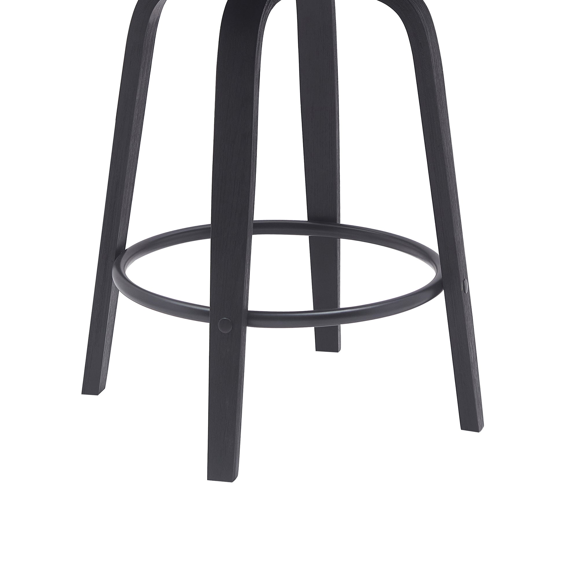Diana 26" Swivel Black Wood Counter Stool in Gray Faux Leather By Armen Living | Bar Stools | Modishstore - 6