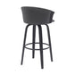 Diana 30" Swivel Black Wood Bar Stool in Gray Faux Leather By Armen Living | Bar Stools | Modishstore - 4