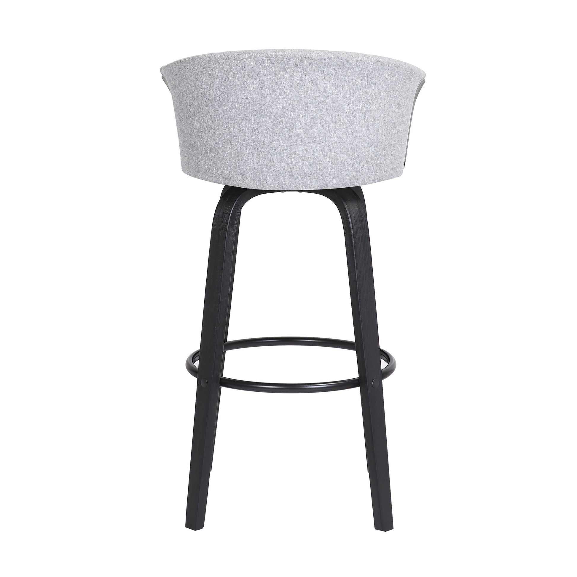 Diana 26" Swivel Black Wood Counter Stool in Light Grey Fabric By Armen Living | Counter Stools | Modishstore - 6