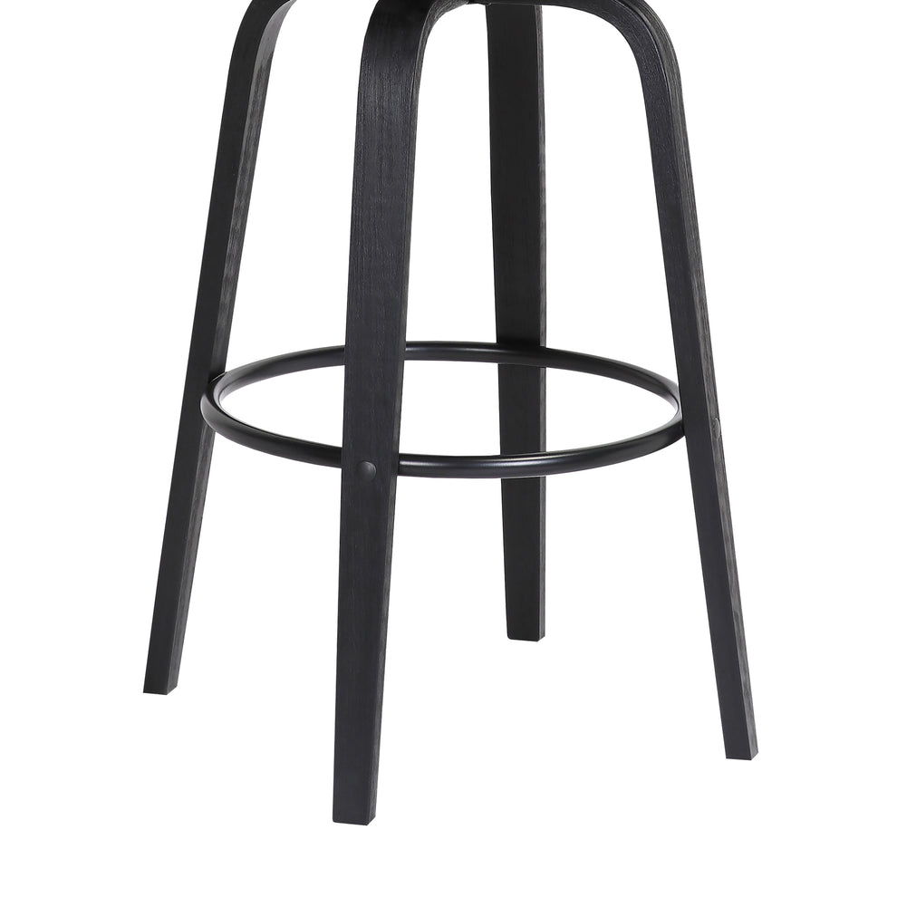 Diana 26" Swivel Black Wood Counter Stool in Light Grey Fabric By Armen Living | Counter Stools | Modishstore - 8