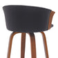 Diana 30" Swivel Walnut Wood Bar Stool in Black Faux Leather By Armen Living | Bar Stools | Modishstore - 5
