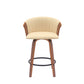 Diana 26" Swivel Walnut Wood Counter Stool in Cream Faux Leather By Armen Living | Bar Stools | Modishstore - 3