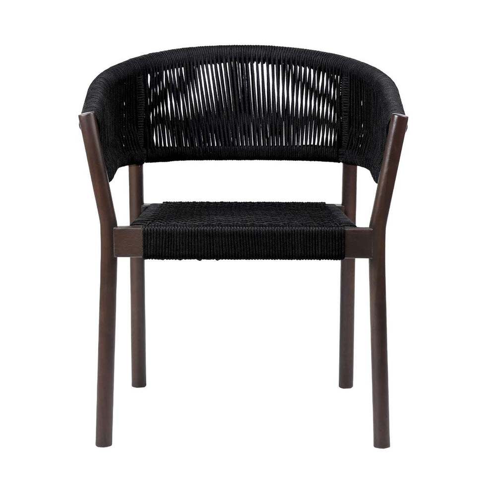 Doris Indoor Outdoor Dining Chair in Light Eucalyptus Wood with Charcoal Rope - Set of 2 By Armen Living | Outdoor Chairs |  Modishstore  - 10