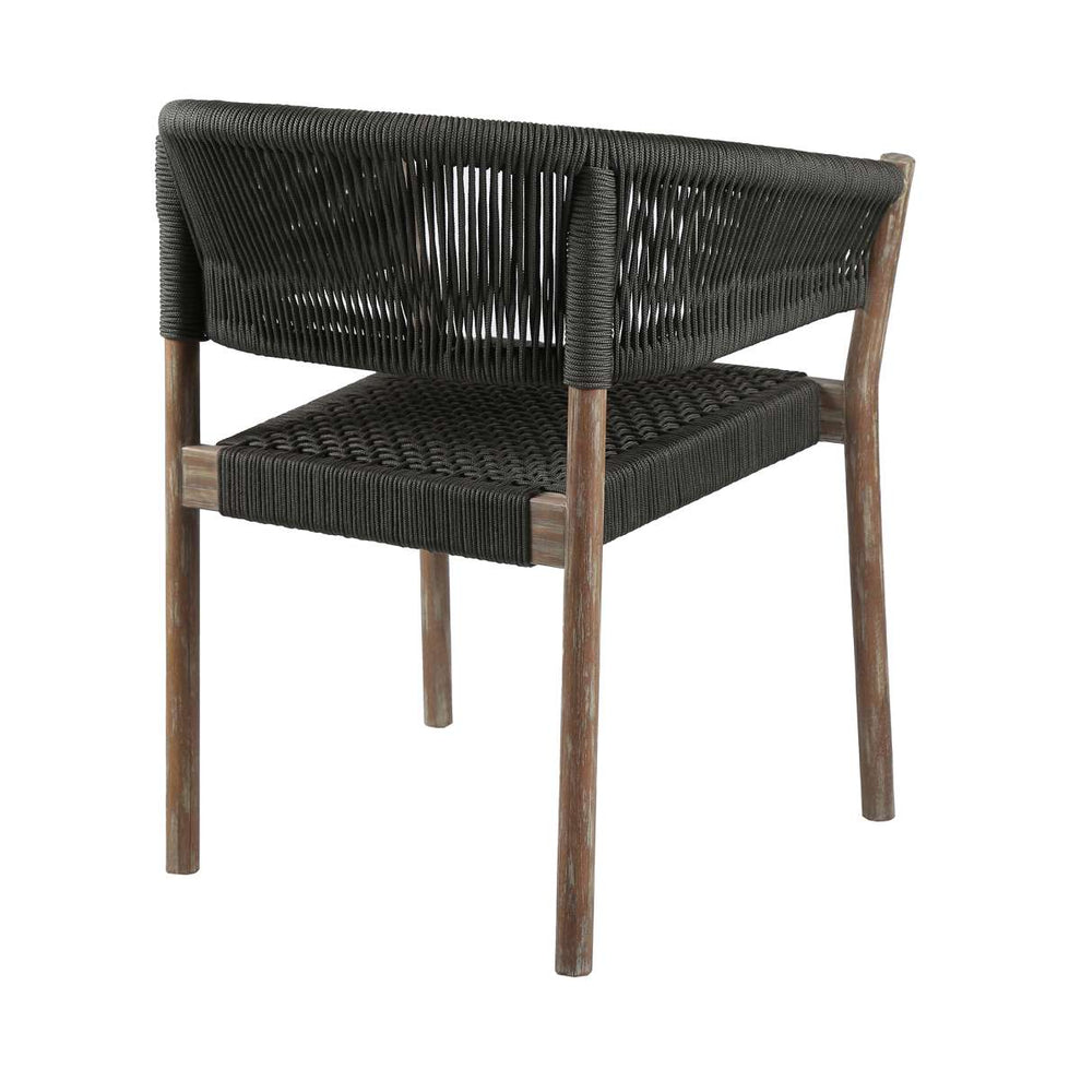 Doris Indoor Outdoor Dining Chair in Light Eucalyptus Wood with Charcoal Rope - Set of 2 By Armen Living | Outdoor Chairs |  Modishstore  - 4