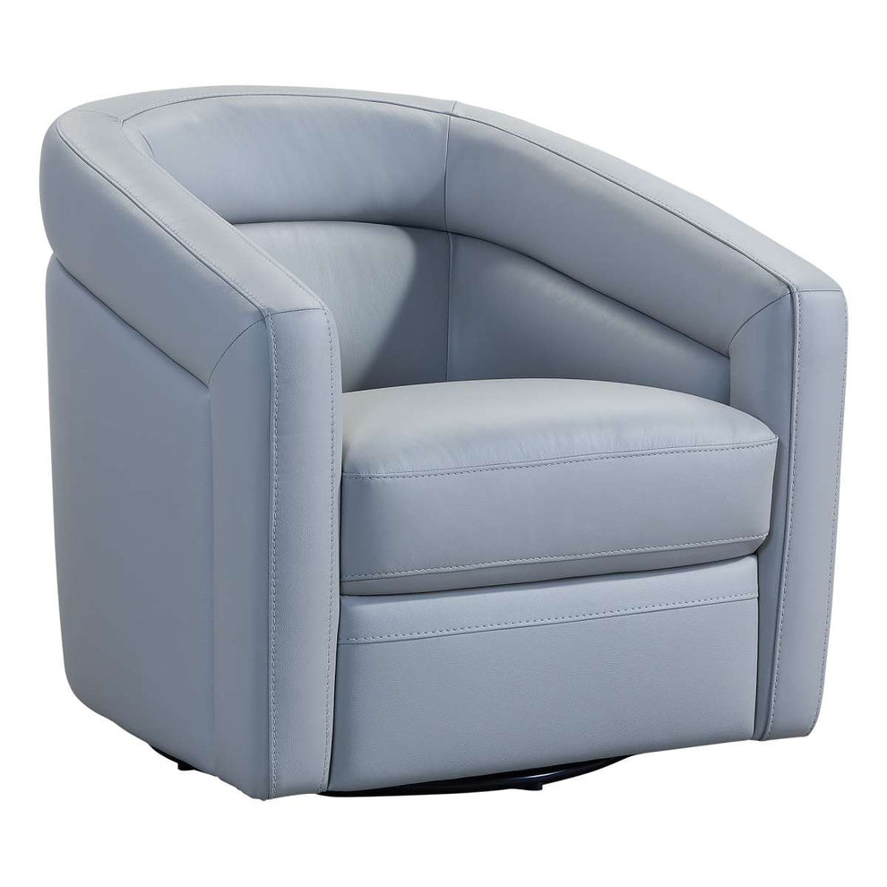 Desi Contemporary Swivel Accent Chair in Black Genuine Leather By Armen Living | Accent Chairs | Modishstore - 8