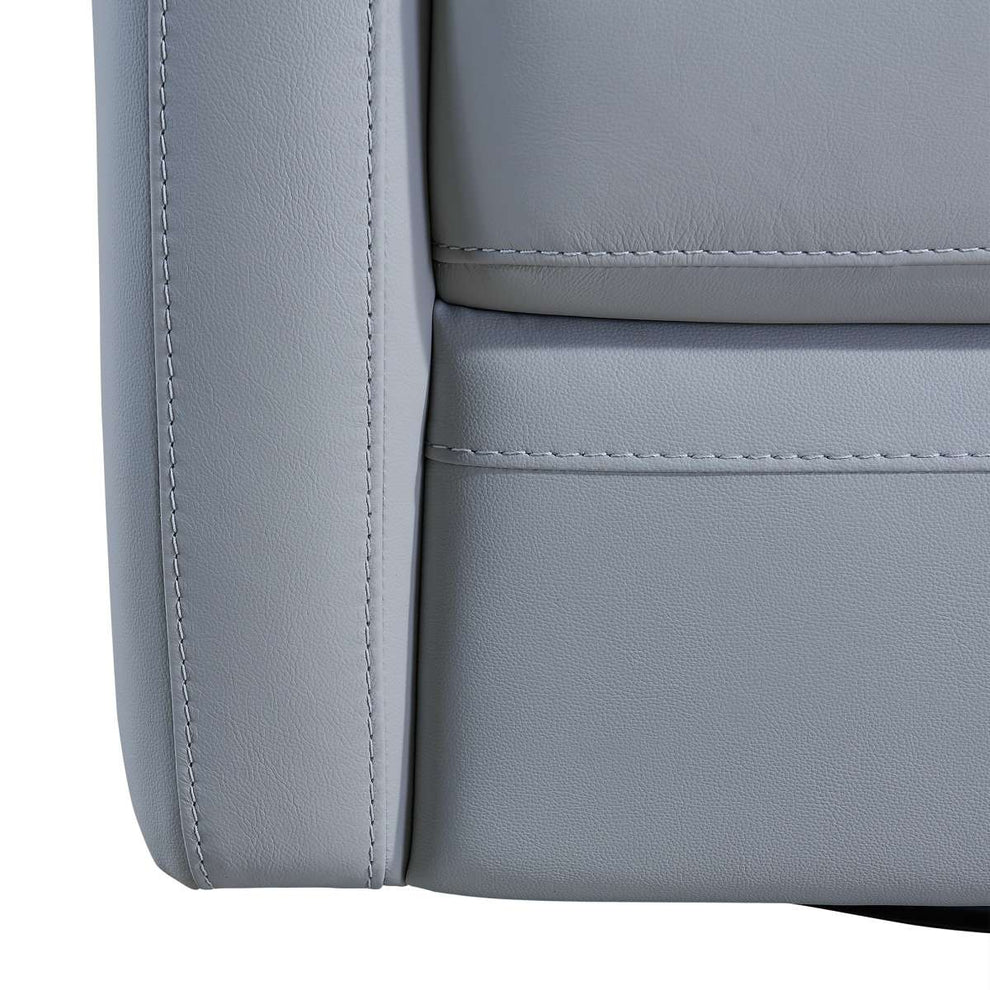 Desi Contemporary Swivel Accent Chair in Black Genuine Leather By Armen Living | Accent Chairs | Modishstore - 11