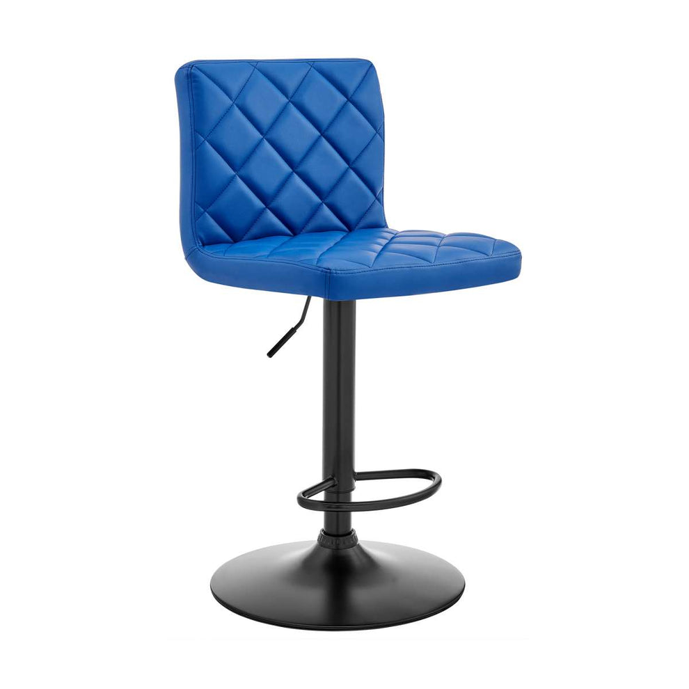 Duval Adjustable Blue Faux Leather Swivel Bar Stool By Armen Living | Bar Stools |  Modishstore  - 2