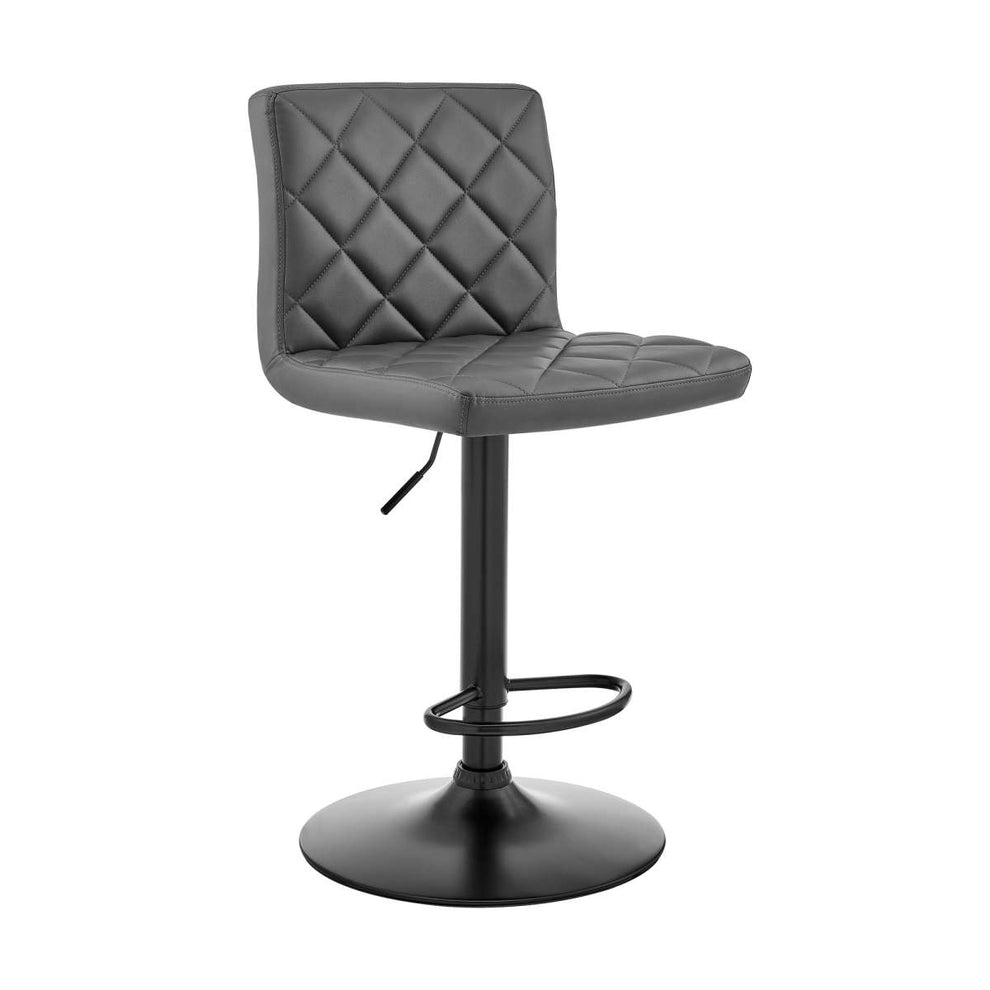 Duval Adjustable Blue Faux Leather Swivel Bar Stool By Armen Living | Bar Stools |  Modishstore  - 3