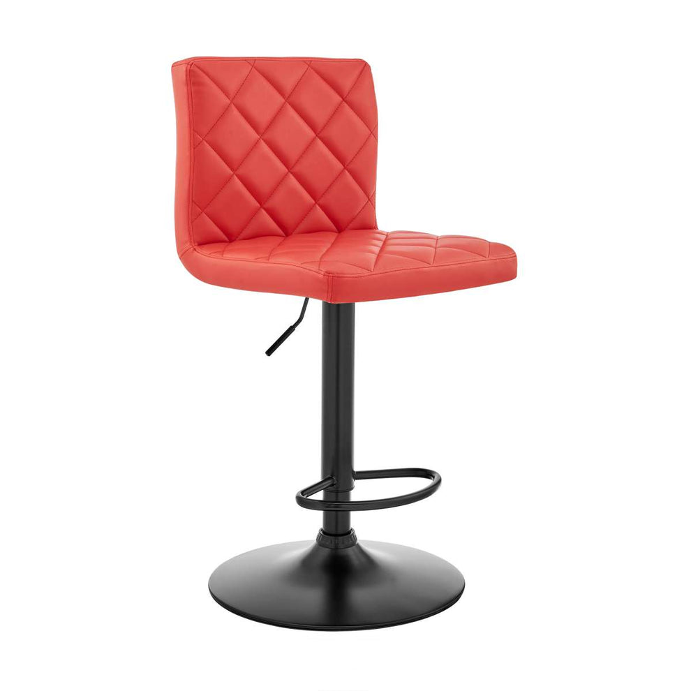 Duval Adjustable Blue Faux Leather Swivel Bar Stool By Armen Living | Bar Stools |  Modishstore  - 5