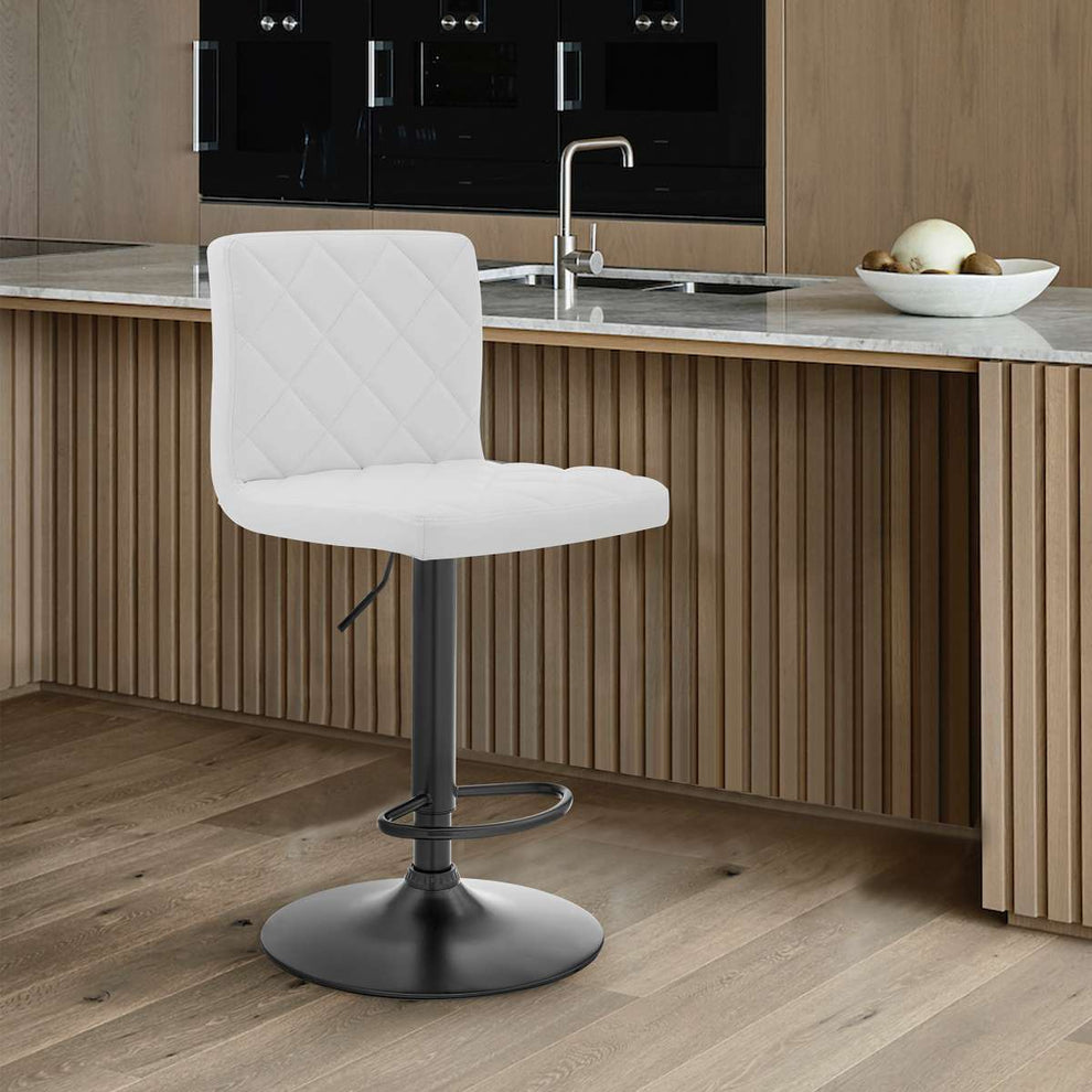 Duval Adjustable Blue Faux Leather Swivel Bar Stool By Armen Living | Bar Stools |  Modishstore  - 8