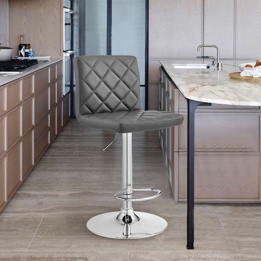 Duval Adjustable Blue Faux Leather Swivel Bar Stool By Armen Living | Bar Stools |  Modishstore  - 10