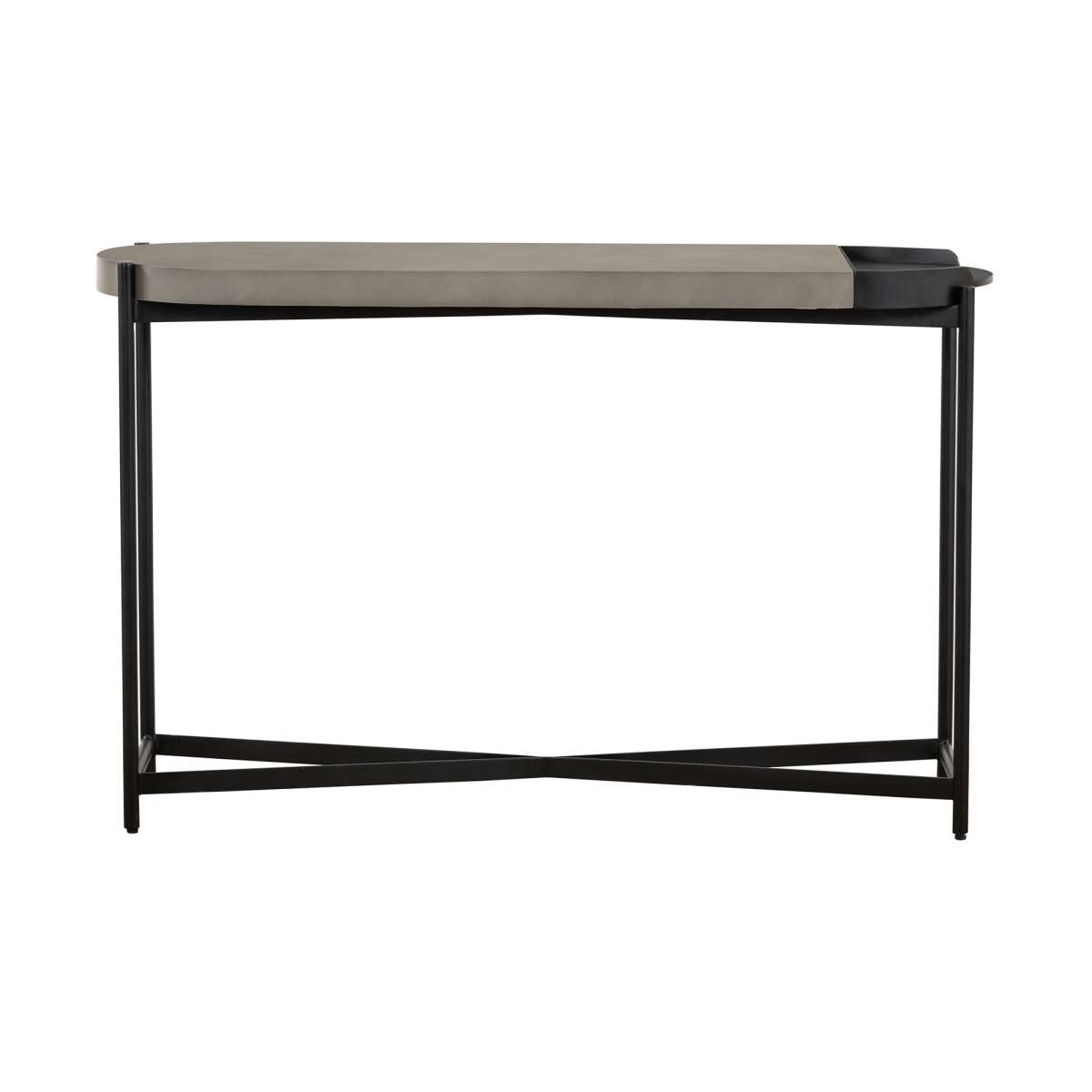 Dua Concrete and Black Metal Modern Console Table By Armen Living | Console Tables | Modishstore - 3