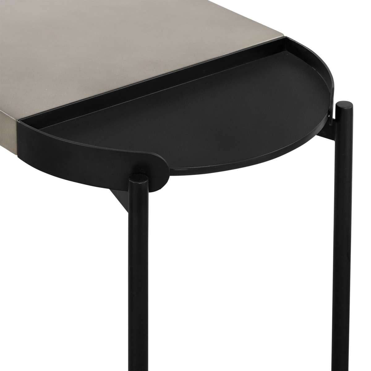 Dua Concrete and Black Metal Modern Console Table By Armen Living | Console Tables | Modishstore - 5