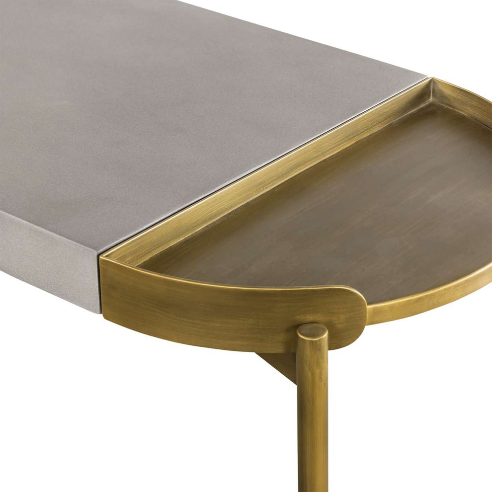 Dua Concrete and Black Metal Modern Console Table By Armen Living | Console Tables | Modishstore - 12