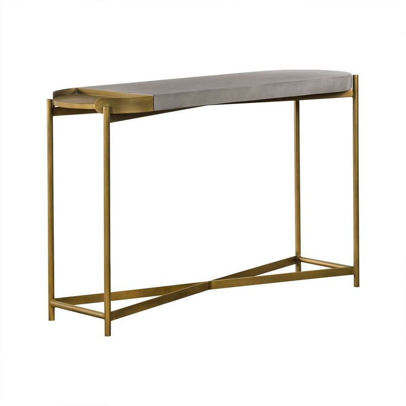 Dua Concrete and Black Metal Modern Console Table By Armen Living | Console Tables | Modishstore - 8