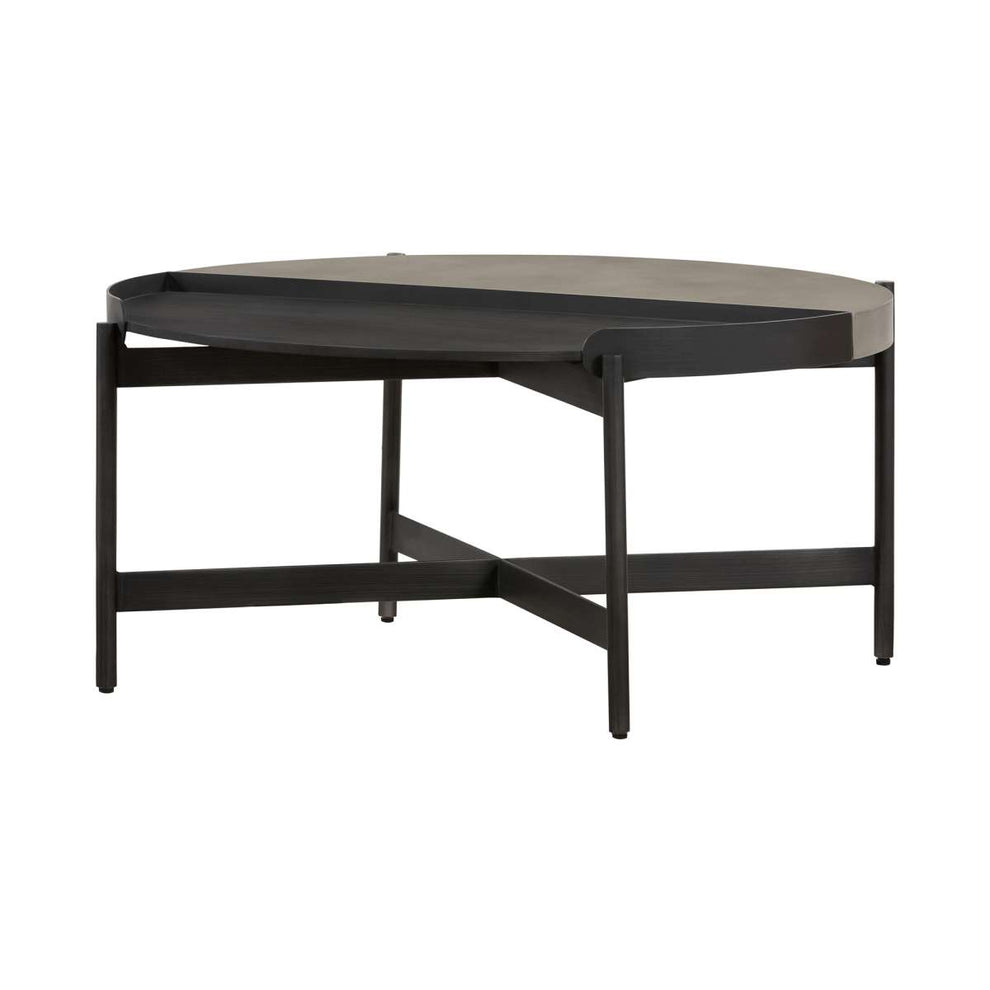 Dua Concrete and Metal Round Modern Coffee Table By Armen Living | Coffee Tables | Modishstore - 2
