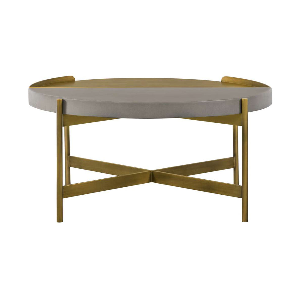 Dua Concrete and Metal Round Modern Coffee Table By Armen Living | Coffee Tables | Modishstore - 10