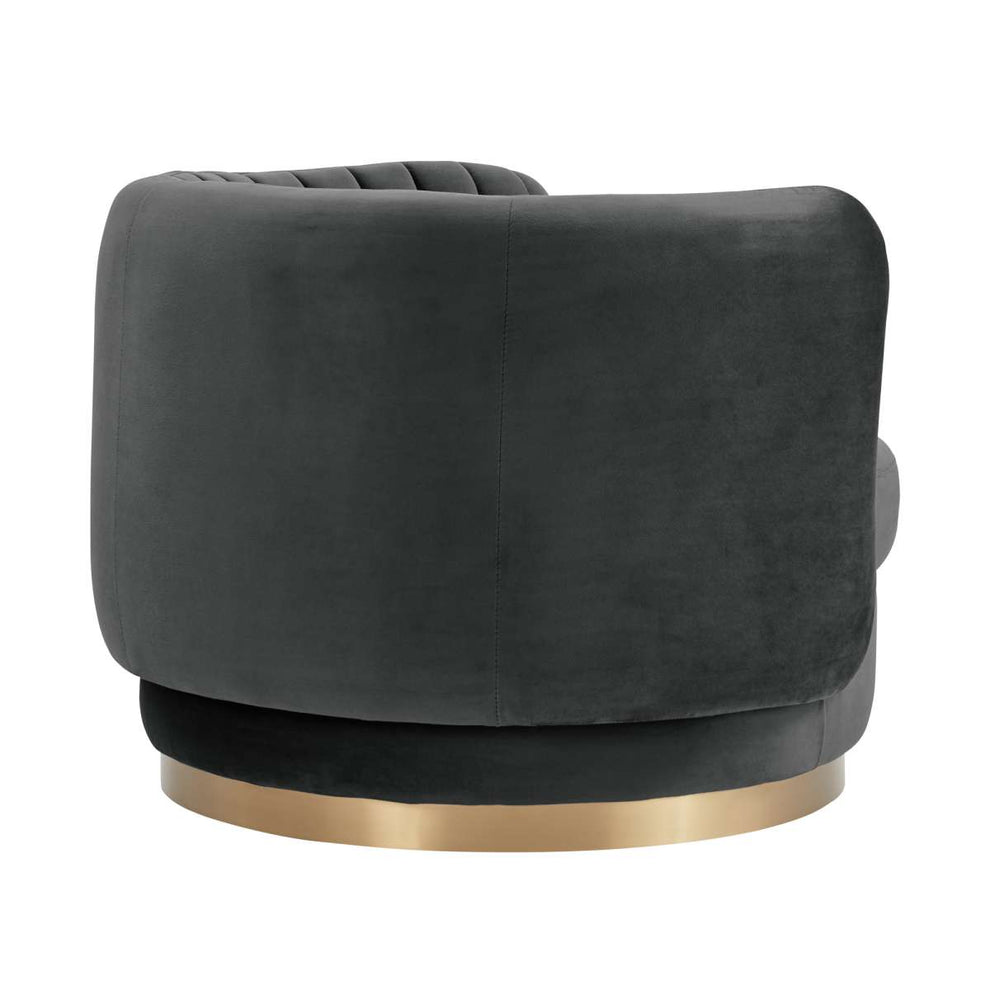 Davy Blush Velvet Swivel Accent Chair with Gold Base By Armen Living | Accent Chairs |  Modishstore  - 11