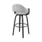Daxton 26" Gray Faux Leather and Black Wood Bar Stool By Armen Living | Bar Stools | Modishstore - 3