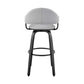 Daxton 30" Gray Faux Leather and Black Wood Bar Stool By Armen Living | Bar Stools | Modishstore - 4