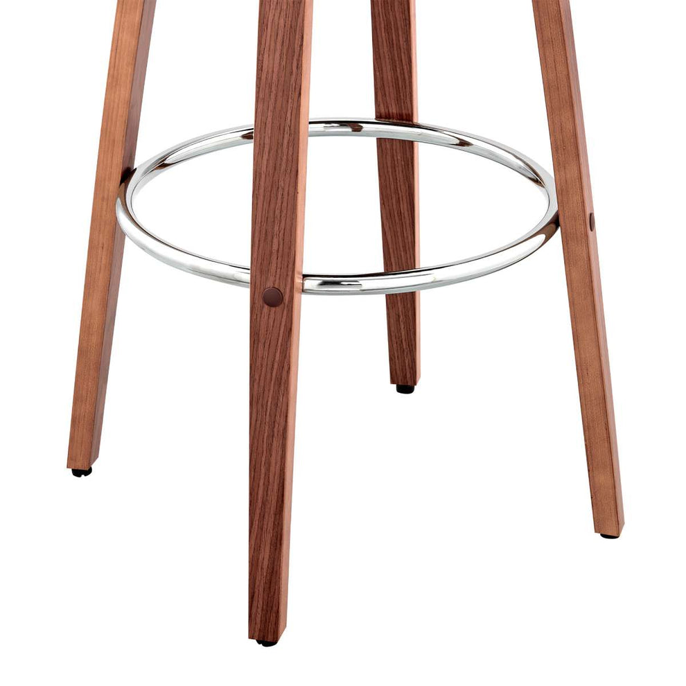 Daxton 26" Gray Faux Leather and Walnut Wood Bar Stool By Armen Living | Bar Stools | Modishstore - 8