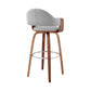 Daxton 30" Gray Faux Leather and Walnut Wood Bar Stool By Armen Living | Bar Stools | Modishstore - 4