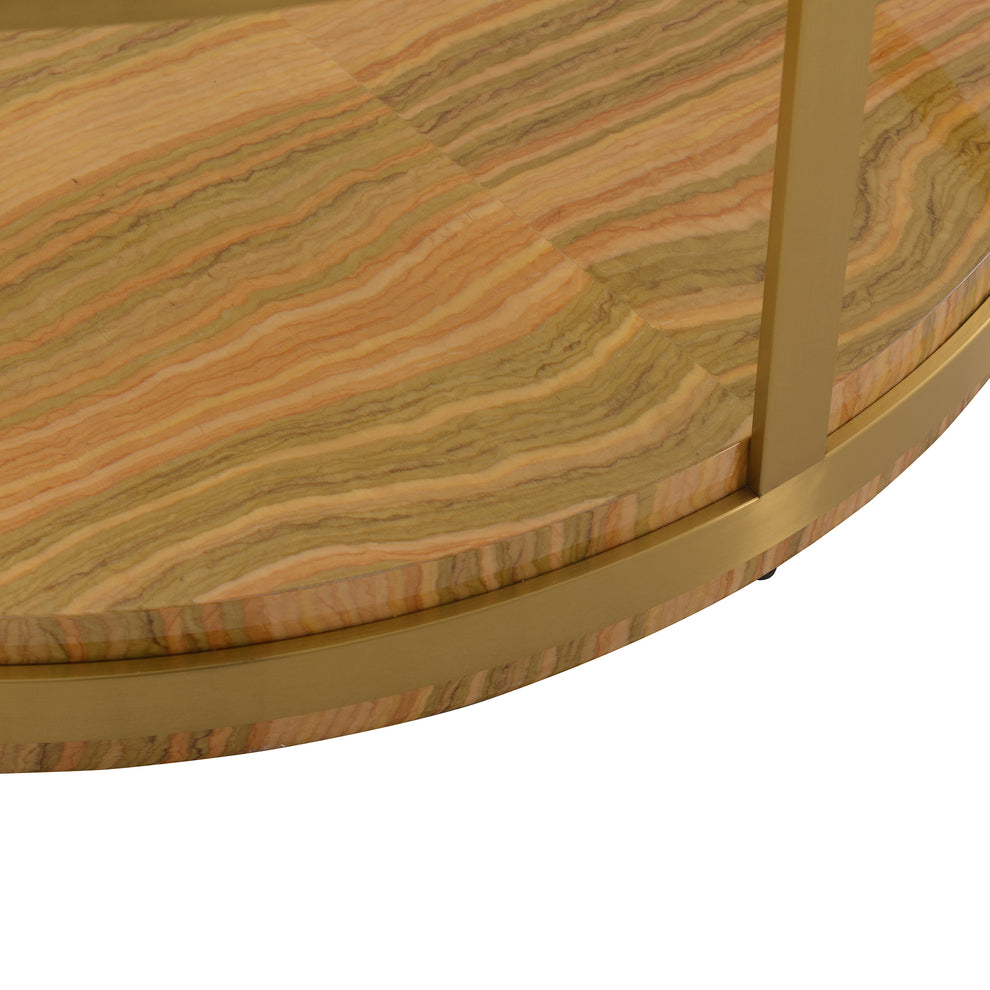 Hattie Glass Top Coffee Table with Brushed Gold Legs By Armen Living | Coffee Tables | Modishstore - 6