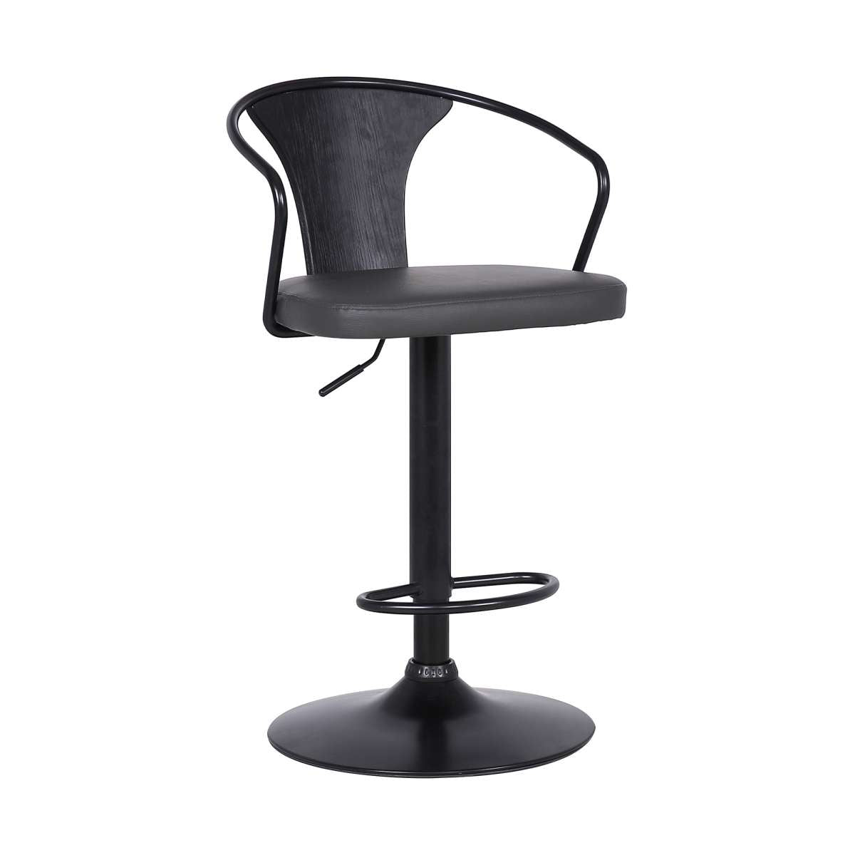 Eagle Adjustable Height Swivel Black Bar Stool By Armen Living | Bar Stools | Modishstore - 7