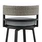 Encinitas Outdoor Patio Swivel Bar Stool in Aluminum and Wicker with Grey Cushions By Armen Living | Bar Stools | Modishstore - 11