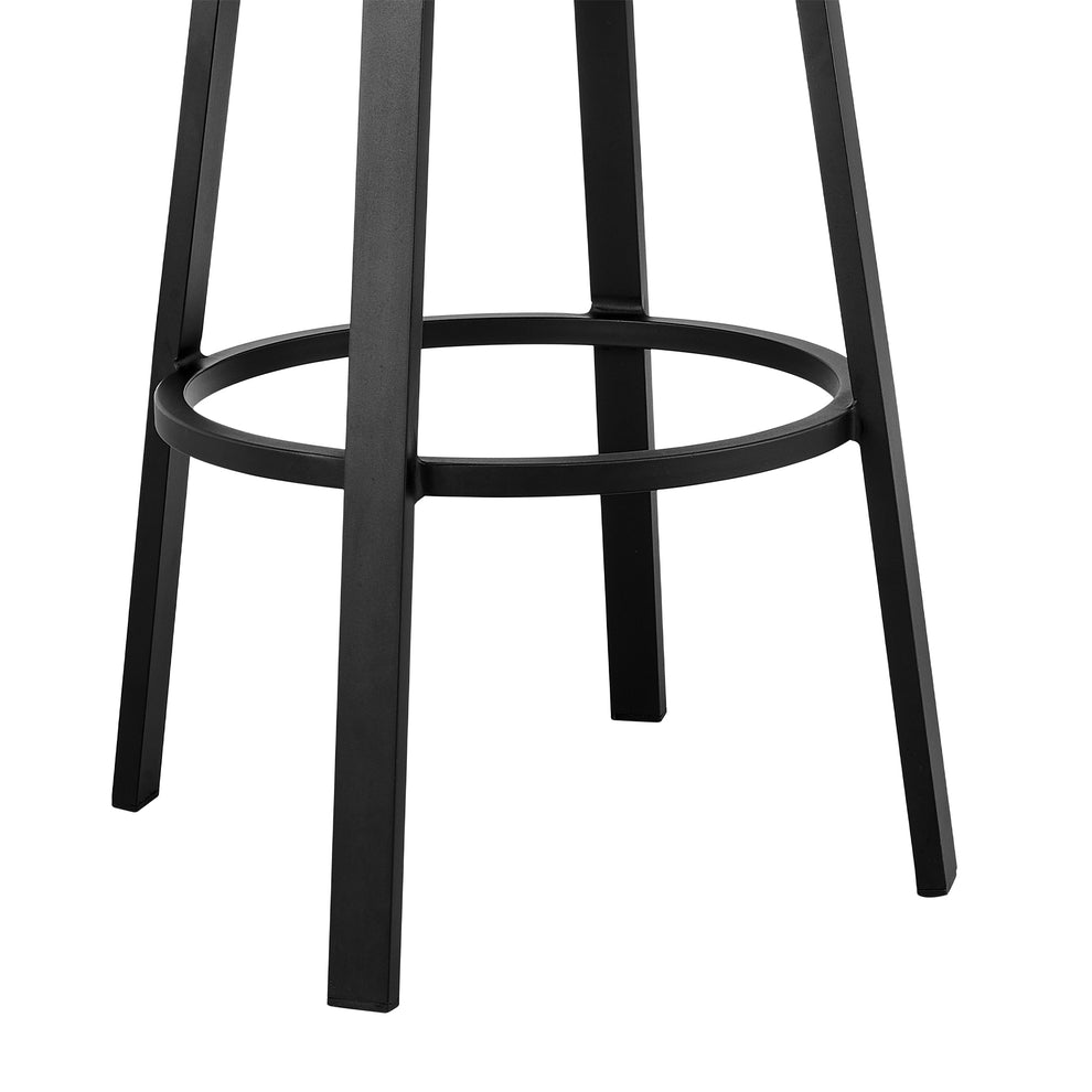 Encinitas Outdoor Patio Swivel Bar Stool in Aluminum and Wicker with Grey Cushions By Armen Living | Bar Stools | Modishstore - 9