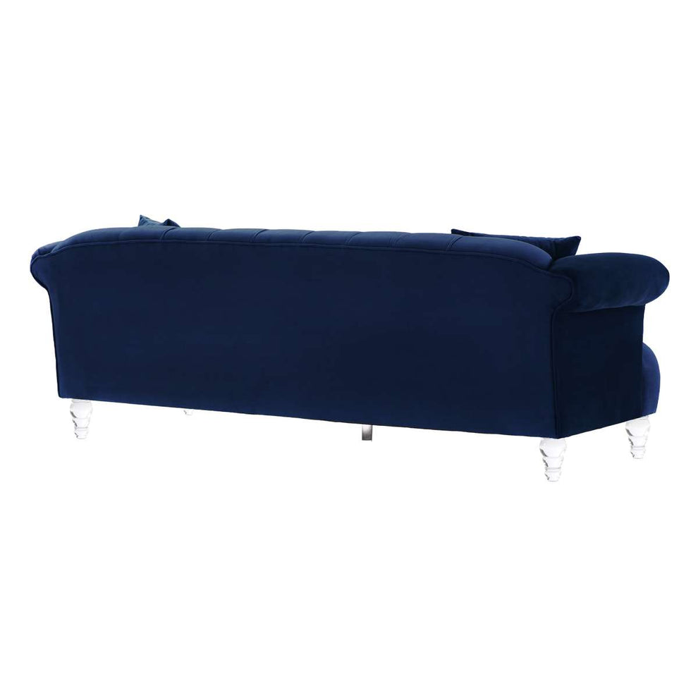 Elegance Contemporary Sofa in Blue Velvet with Acrylic Legs By Armen Living | Sofas |  Modishstore  - 4