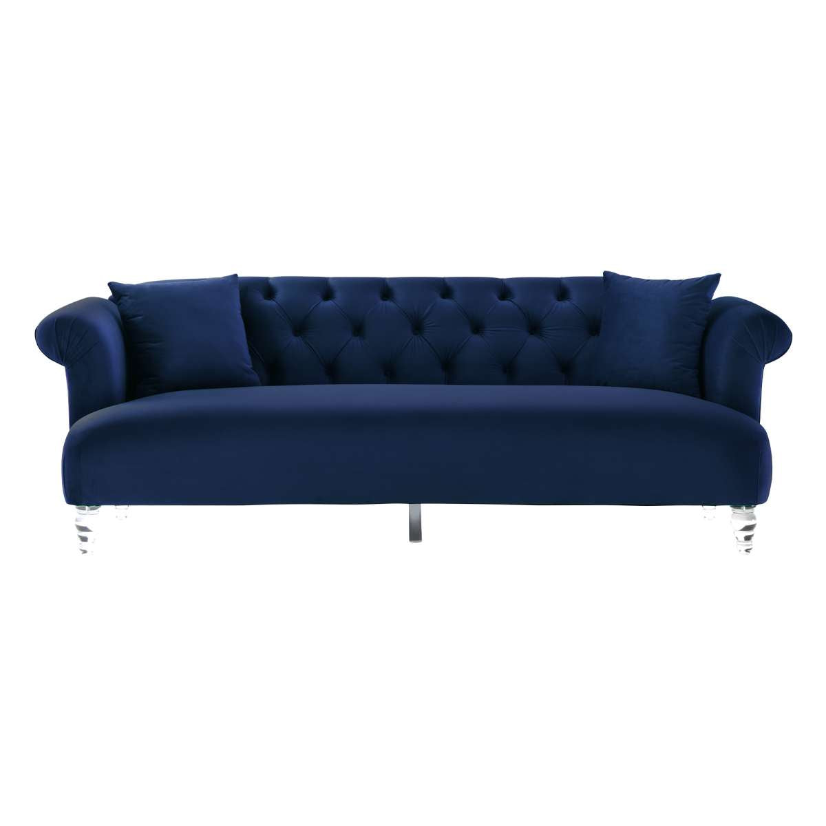 Elegance Contemporary Sofa in Blue Velvet with Acrylic Legs By Armen Living | Sofas |  Modishstore  - 2