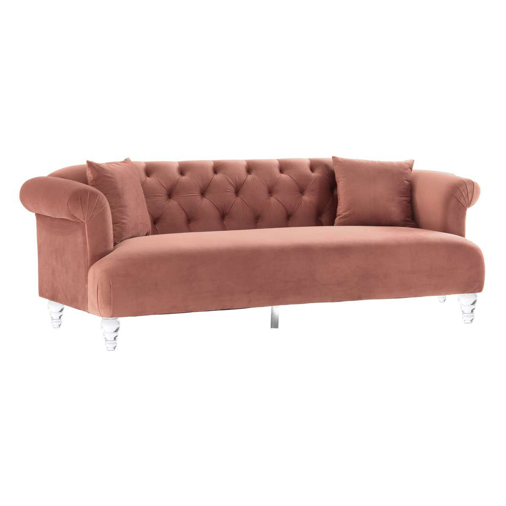 Elegance Contemporary Sofa in Blue Velvet with Acrylic Legs By Armen Living | Sofas |  Modishstore  - 6