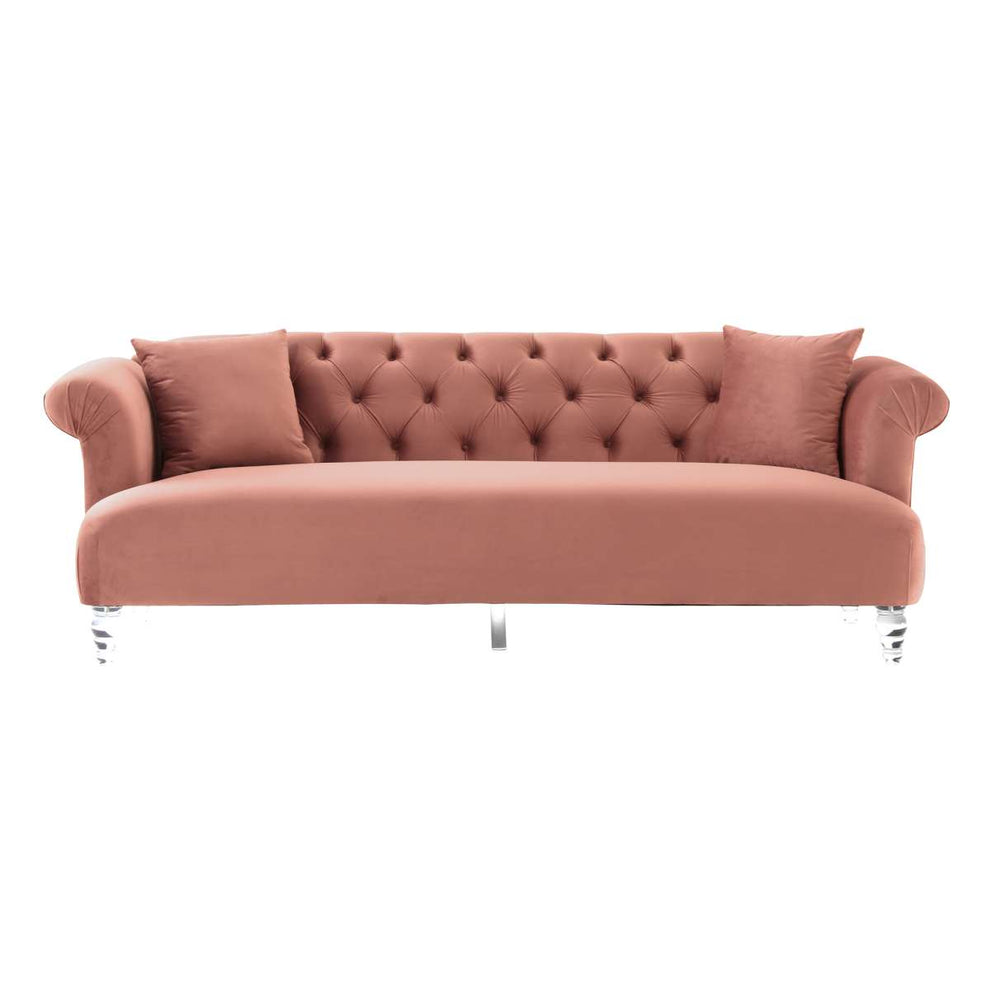 Elegance Contemporary Sofa in Blue Velvet with Acrylic Legs By Armen Living | Sofas |  Modishstore  - 5