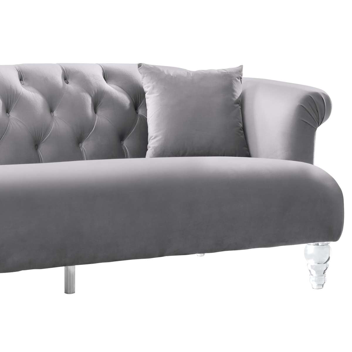 Elegance Contemporary Sofa in Blue Velvet with Acrylic Legs By Armen Living | Sofas |  Modishstore  - 11