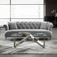 Elegance Contemporary Sofa in Blue Velvet with Acrylic Legs By Armen Living | Sofas |  Modishstore  - 9