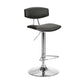 Erik Adjustable Gray Faux Leather Swivel Barstool with Chrome Base By Armen Living | Bar Stools | Modishstore