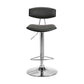 Erik Adjustable Gray Faux Leather Swivel Barstool with Chrome Base By Armen Living | Bar Stools | Modishstore - 2