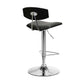 Erik Adjustable Gray Faux Leather Swivel Barstool with Chrome Base By Armen Living | Bar Stools | Modishstore - 3