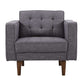 Element Mid-Century Modern Chair in Dark Gray Linen and Walnut Legs By Armen Living | Armchairs | Modishstore - 3